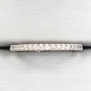 10k Solid White Gold Genuine Zircon Wedding Band Ring